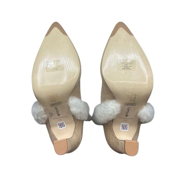 🧧SOLD🧧Larroudé Cindy Hi Faux Fur Boot Knee High Brown Size 7.5 Suede Leather - Picture 6 of 14